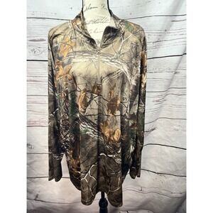 Trees and Trails Mens XXL Realtree Edge Camo Quarter‎ Zip Pullover Long Sleeve